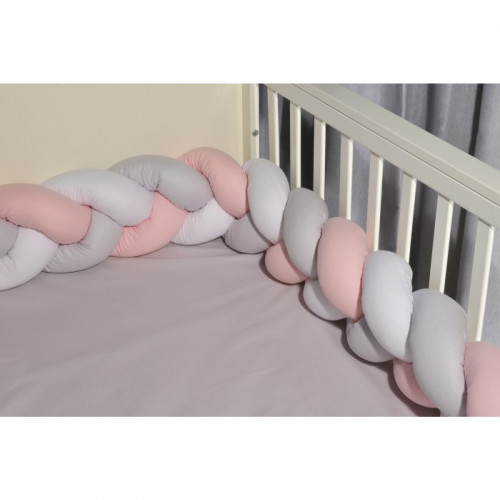 Baby Oliver des 3125 πλεξούδα Λευκό-Γκρι-Ροζ Βαμβακερή 20 μ χ 200 εκ.