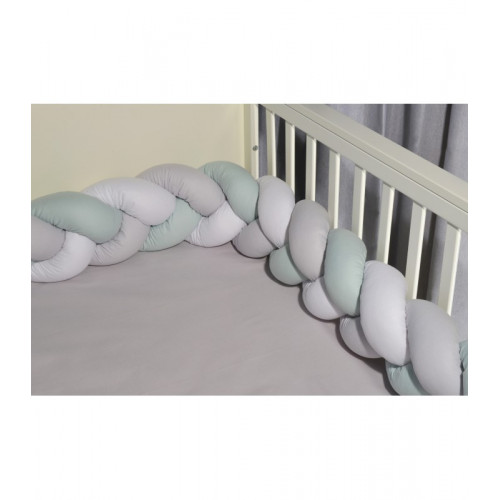 Baby Oliver des 3135 πλεξούδα Λευκό-Μέντα-Γκρι Βαμβακερή 20 μ χ 200 εκ.