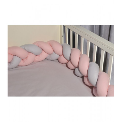 Baby Oliver des 3205 πλεξούδα Ροζ-Γκρι τριπλή Βαμβακερή 20 μ χ 200 εκ.
