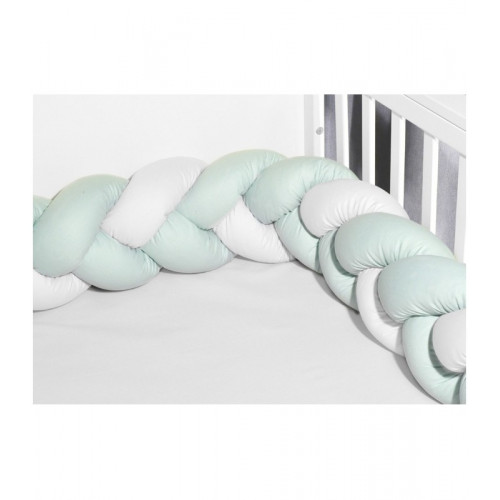 Baby Oliver des 3130 πλεξούδα Λευκή-Μέντα τριπλή Βαμβακερή 20 μ χ 200 εκ.