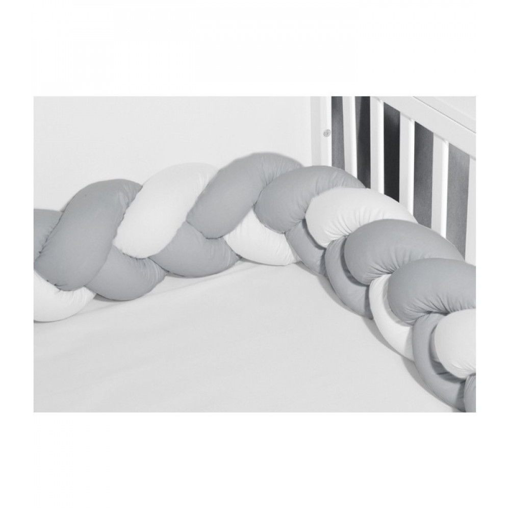 Baby Oliver des 3150 πλεξούδα Λευκή-Γκρι τριπλή Βαμβακερή 20 μ χ 200 εκ. Baby Oliver des 3150 πλεξούδα Λευκή-Γκρι τριπλή Βαμβακερή 20 μ χ 200 εκ.