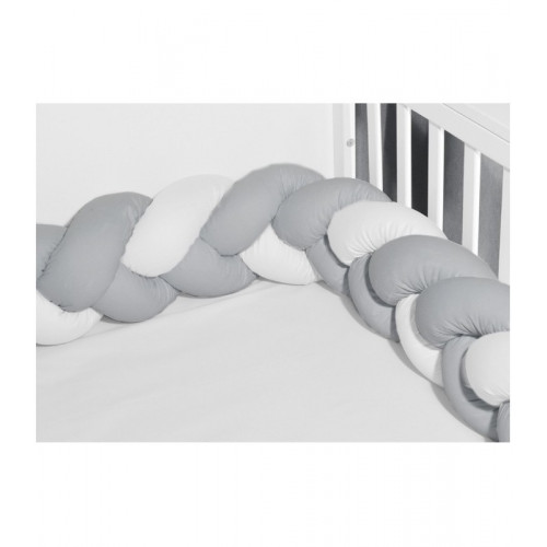 Baby Oliver des 3150 πλεξούδα Λευκή-Γκρι τριπλή Βαμβακερή 20 μ χ 200 εκ.