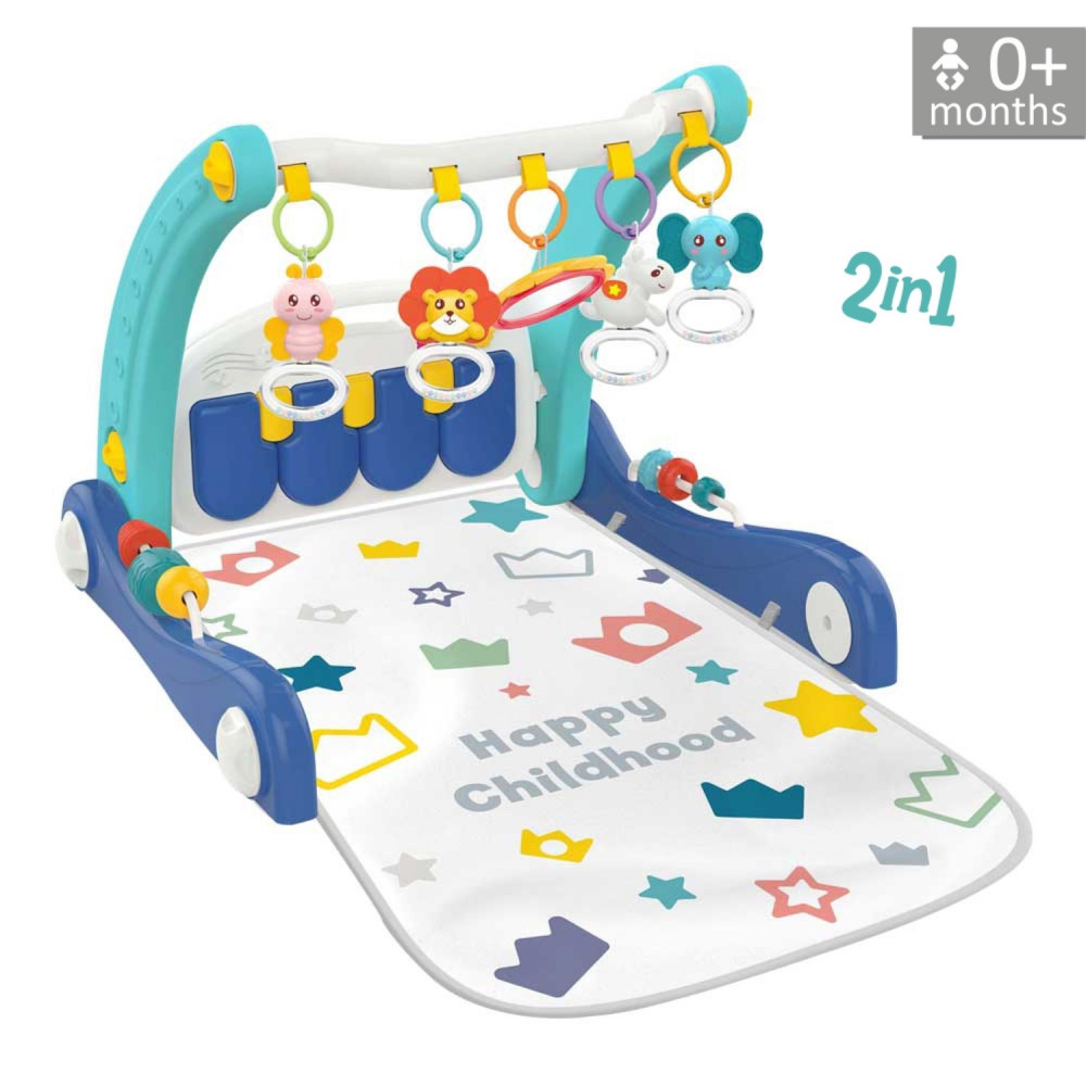 BEBE STARS ΓΥΜΝΑΣΤΗΡΙΟ - ΠΕΡΠΑΤΟΥΡΑ PIANO HAPPY 2in1 BLUE.
