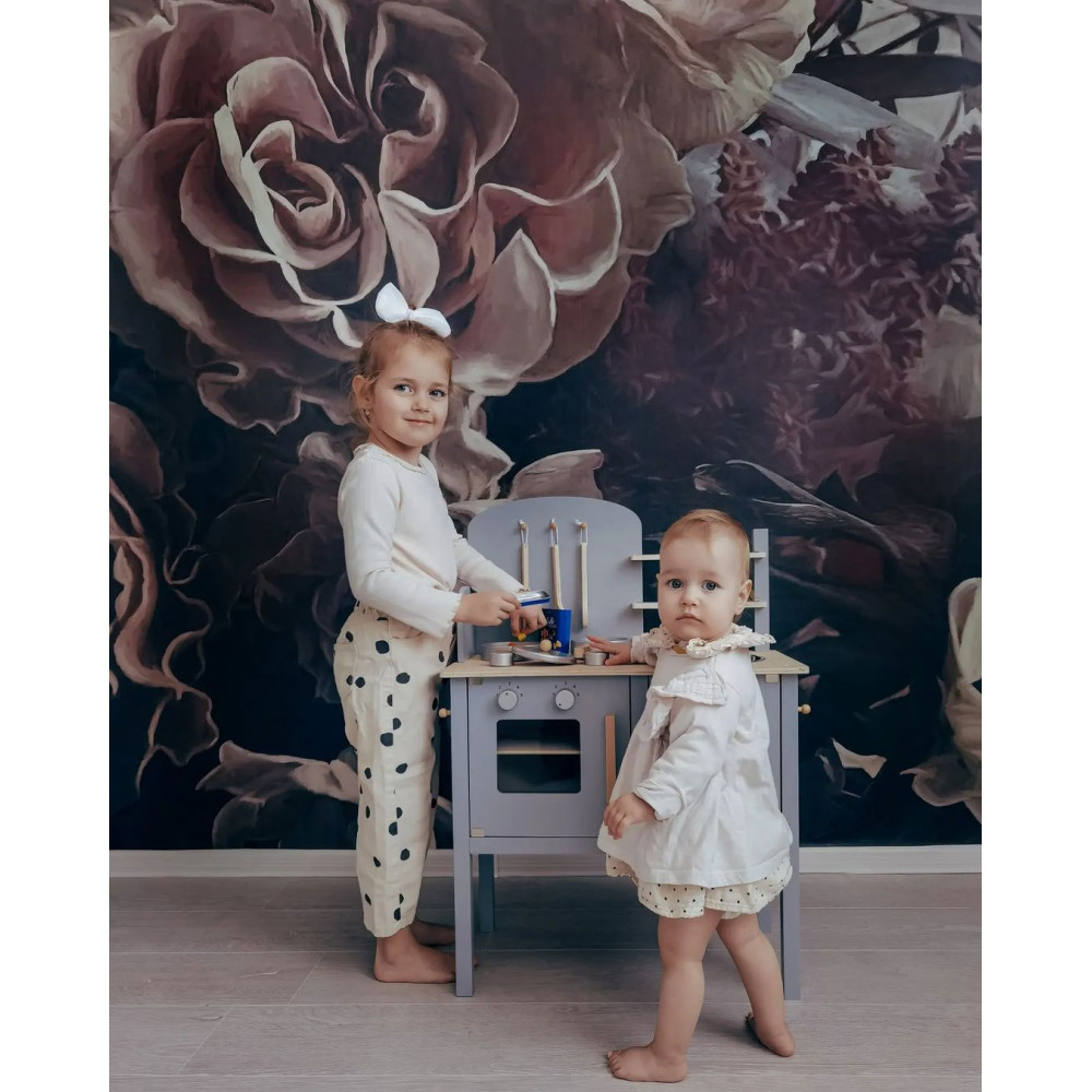 JABADABADO ΞΥΛΙΝΗ ΠΑΙΔΙΚΗ ΚΟΥΖΙΝΑ ΜΕ ΚΑΤΣΑΡΟΛΙΚΑ ΓΚΡΙ.