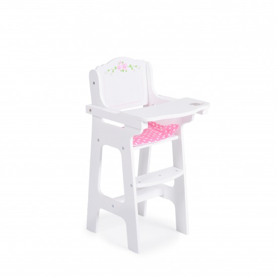 Ξύλινο καρεκλάκι φαγητού κούκλας της εταιρείας Moni.