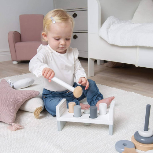 JABADABADO ΞΥΛΙΝΟΣ ΠΑΓΚΟΣ ΜΕ ΚΥΛΙΝΔΡΟΥΣ ΚΑΙ ΣΦΥΡΙ TEDDY JB-C2517 