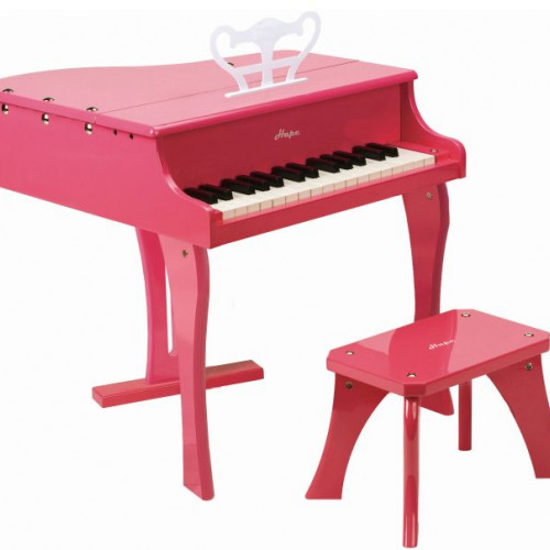 Hape Happy Grand Piano Pink Το Μεγάλο Μου Πιάνο Με 30 Πλήκτρα και Καρεκλάκι 2Τεμ E0319