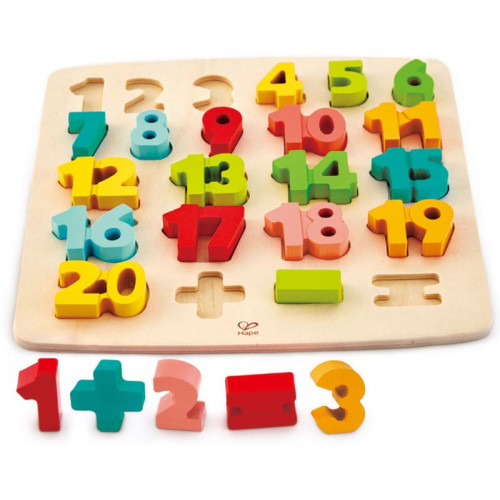 Hape Chunky Number Puzzle Πάζλ Μεγάλων Αριθμών Από Το 1 Μέχρι Το 20 Με Σύμβολα Για Απλές Πράξεις  24Τεμ E1550