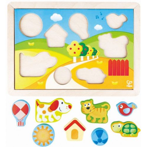 Hape Sunny Valley Puzzle 3 in 1 Το Παζλ Της Ηλιόλουστης Κοιλάδας Με 3 Διαφορετικές Βάσεις Εφαρμογής  12Τεμ E1601A