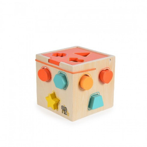 Ξύλινος εκπαιδευτικός κύβος Shape Sorting Wooden Cube 015 380014622246