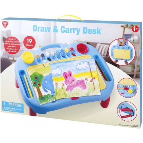 Playgo Τραπέζι Ζωγραφικής Draw & Carry Desk 19Τμχ (7361)