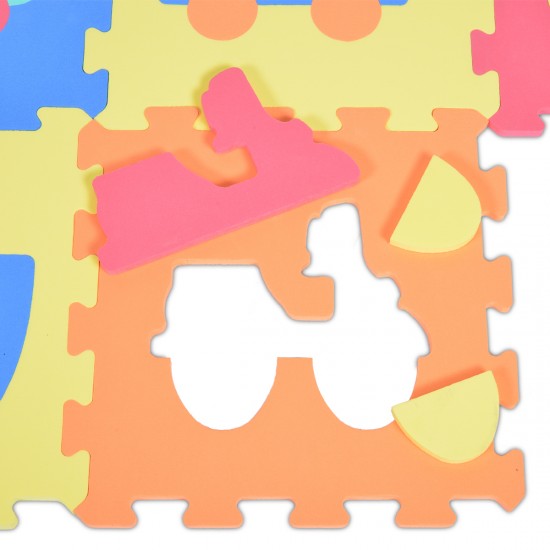 Αναλυτικά χαρακτηριστικά:Αντιολισθητική επιφάνειαΕκτύπωση θερμικής μεταφοράςΠεριέχει 10 τεμάχιαΥποστηρίζει την ανάπτυξη της αντίληψης του χρώματος και των λεπτών κινητικών δεξιοτήτων από νεαρή ηλικίαΚατασκευασμένο από μαλακό ελαστικό αφρόΚατάλληλο για παιδιά άνω των 10 μηνώνΜέγεθος:Μέγεθος ενός πλακ