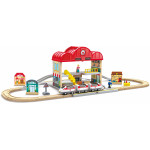 Hape Railway Ξύλινος Σιδηρόδρομος Train Station Set (E3877K).