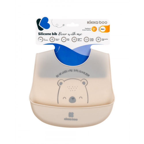 KIKKA BOO ΣΑΛΙΑΡΑ ΣΙΛΙΚΟΝΗΣ BEAR WITH ME GREY 31303030045