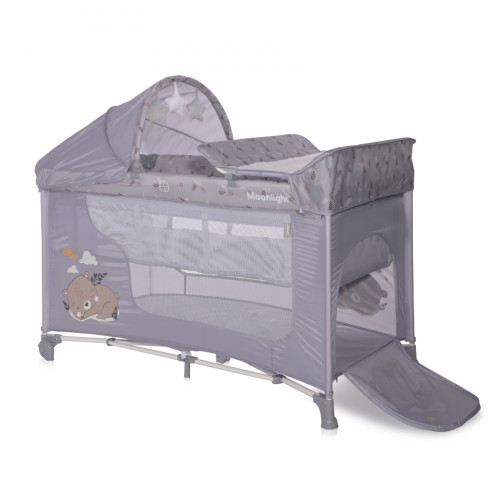 LORELLI ΠΑΡΚΟΚΡΕΒΑΤΟ 2 ΕΠΙΠΕΔΩΝ ΜΕ ΑΛΛΑΞΙΕΡΑ MOONLIGHT PLUS GREY DREAM 10080572365 