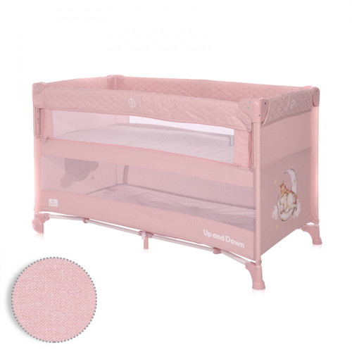 LORELLI ΠΑΡΚΟΚΡΕΒΑΤΟ 2 ΕΠΙΠΕΔΩΝ LORELLI UP AND DOWN SLEEPING ANIMALS MELLOW ROSE 10080062373 