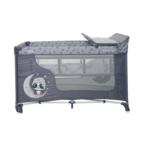 LORELLI ΠΑΡΚΟΚΡΕΒΑΤΟ 2 ΕΠΙΠΕΔΩΝ ΜΕ ΑΛΛΑΞΙΕΡΑ MOONLIGHT 2 COOL GREY PANDAS 10080412362 
