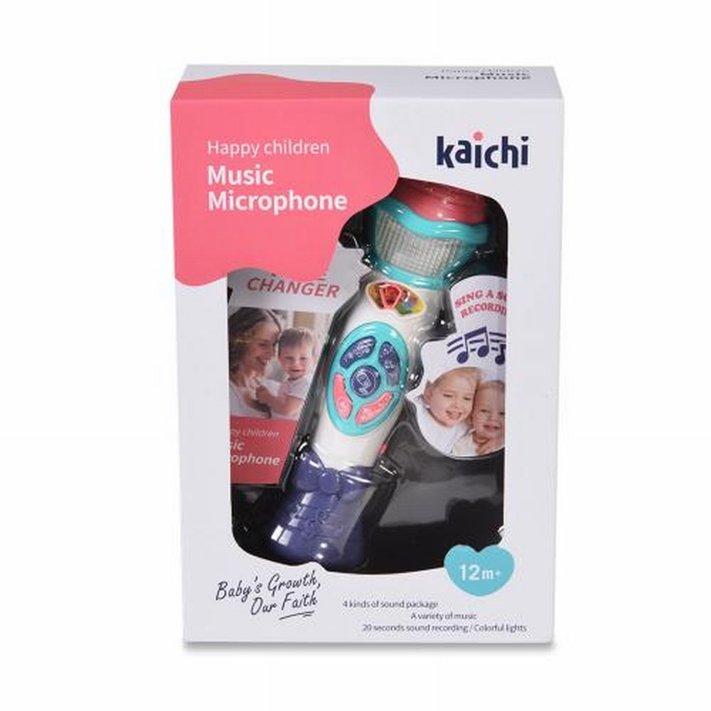 Η φωτογραφία δείχνει ΠΑΙΔΙΚΟ ΜΟΥΣΙΚΟ ΜΙΚΡΟΦΩΝΟ ΤΗΣ ΕΤΑΙΡΕΙΑΣ KAICHI ΜΕ ΠΟΙΚΙΛΙΑ ΜΕΛΩΔΙΩΝ ΚΑΙ ΛΕΙΤΟΥΡΓΙΕΣ ΜΕ ΦΩΤΑ.