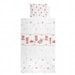 Η φωτογραφία δείχνει Βρεφικό σετ 4 τεμαχιών της εταιρείας Lorelli κατασκευασμένο απο 100% υποαλλεργικά και βαμβακερά υφάσματαΠεριλαμβάνει:Πάπλωμα: 97x145cmΜαξιλάρι: 35x43cm (100% Polyester)Μαξιλαροθήκη: 35x43cmΣεντόνι: 100x150cm (100% Βαμβάκι)