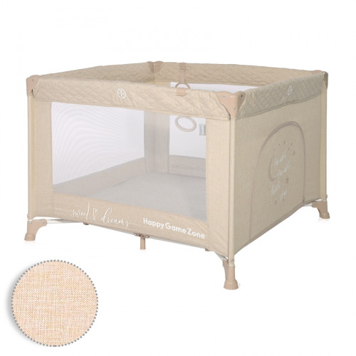 ΠΑΡΚΟΚΡΕΒΑΤΟ LORELLI HAPPY GAME ZONE 1 ΕΠΙΠΕΔΟΥ 100X100 FOG BEIGE STAR 10080532217