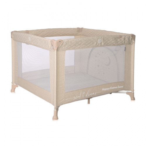 ΠΑΡΚΟΚΡΕΒΑΤΟ LORELLI HAPPY GAME ZONE 1 ΕΠΙΠΕΔΟΥ 100X100 FOG BEIGE STAR 10080532217