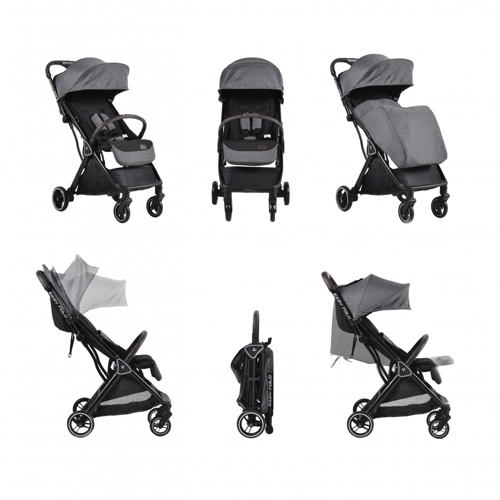Το καρότσι Easy Fold είναι εξαιρετικά συμπαγές, ελαφρύ και μοντέρνο με καινοτόμο και εξαιρετικό σύστημα αναδίπλωσης για να απλοποιήσει πραγματικά τη ζωή σας.