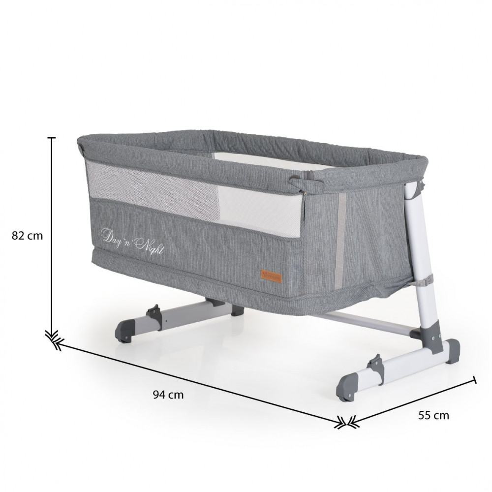 Η βρεφική κούνια Day`n`Night είναι κατάλληλη για μωρά από τη γέννηση έως την ηλικία του 1 έτους ή με βάρος έως 11 κιλά.