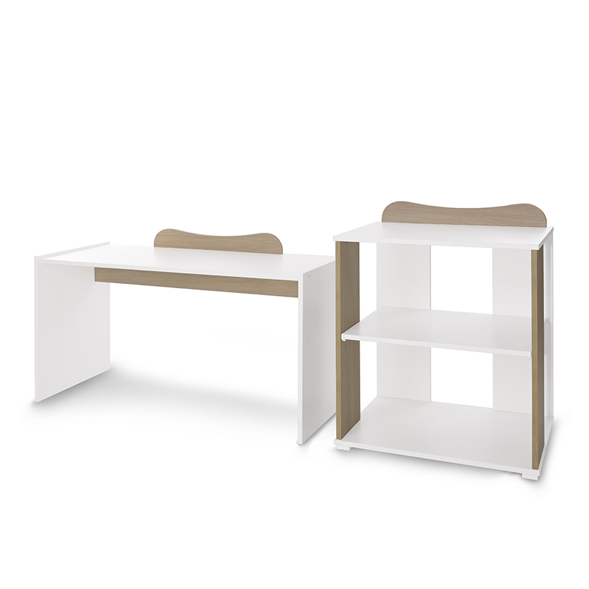 Η φωτογραφία δείχνει Κούνια μετατρεπόμενη σε κρεβάτι προεφηβικό και γραφείο της εταιρείας Lorelli.