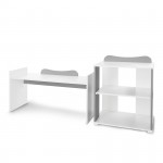 Η φωτογραφία δείχνει Κούνια μετατρεπόμενη σε κρεβάτι προεφηβικό και γραφείο της εταιρείας Lorelli.