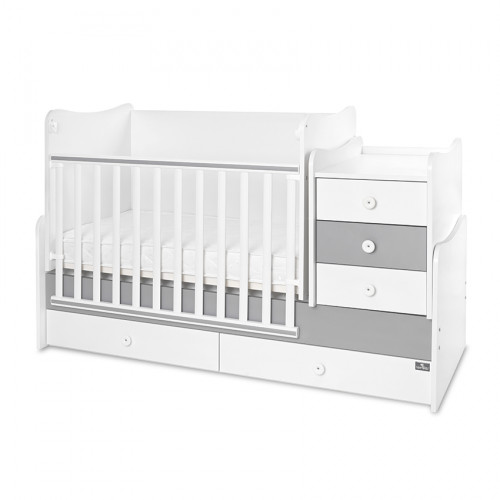 LORELLI ΚΟΥΝΙΑ ΜΕΤΑΤΡΕΠΟΜΕΝΗ ΣΕ ΚΡΕΒΑΤΙ MAXI PLUS NEW 70/160 WHITE/STONE GREY 10150580041P