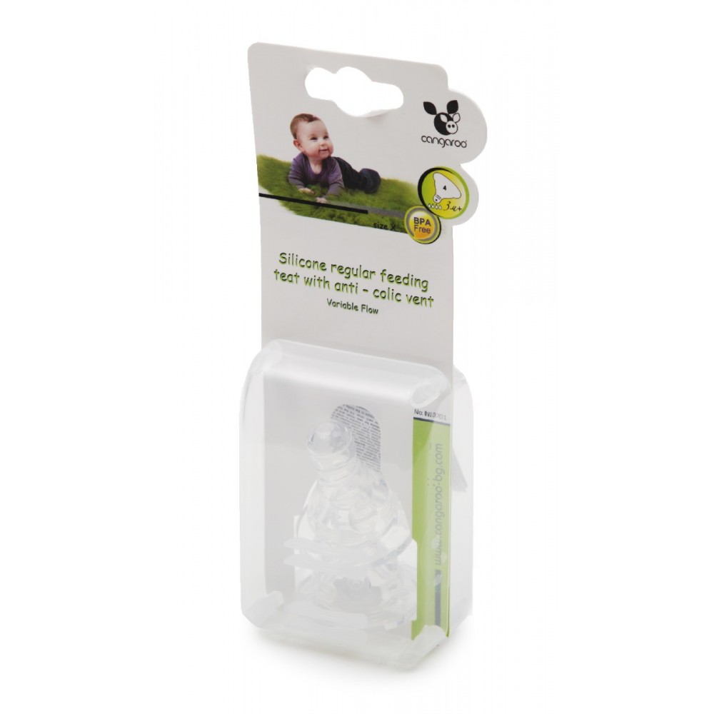 Η θηλή σιλικόνης είναι με 4 σταγόνες και προορίζεται για χρήση σε τυπικό μπουκάλι λαιμού.