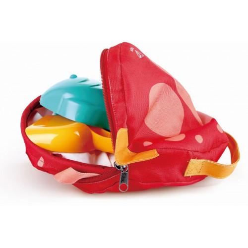 Hape Fold and Go Beach Set  Σετ Κουβαδάκια Παραλίας με Τσάντα Εύκολης Μεταφοράς 4 Τεμ E4093A