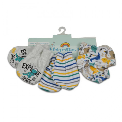 Βρεφικά γαντάκια 3 ζεύγη Cangaroo Baby mittens Kay Blue 3800146265533