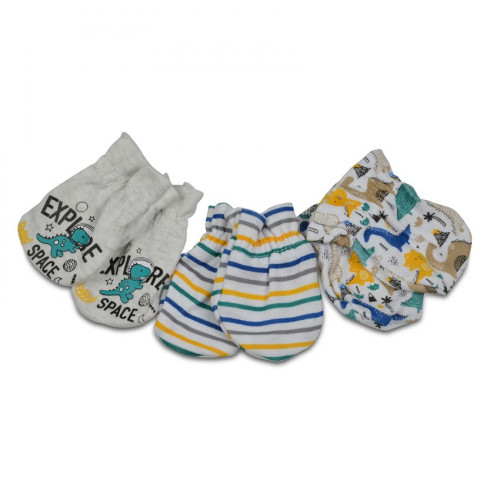 Βρεφικά γαντάκια 3 ζεύγη Cangaroo Baby mittens Kay Blue 3800146265533
