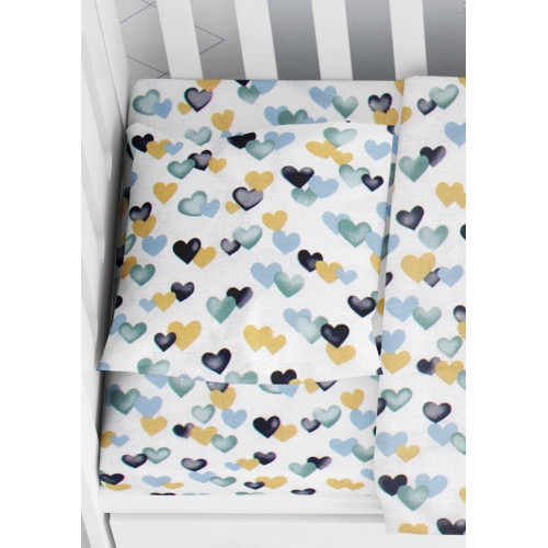 DIMcol ΜΑΞΙΛΑΡΟΘΗΚΗ ΕΜΠΡΙΜΕ ΒΡΕΦ Cotton 100% 35Χ45 Hearts 11 Grey-Green 1915817707801188