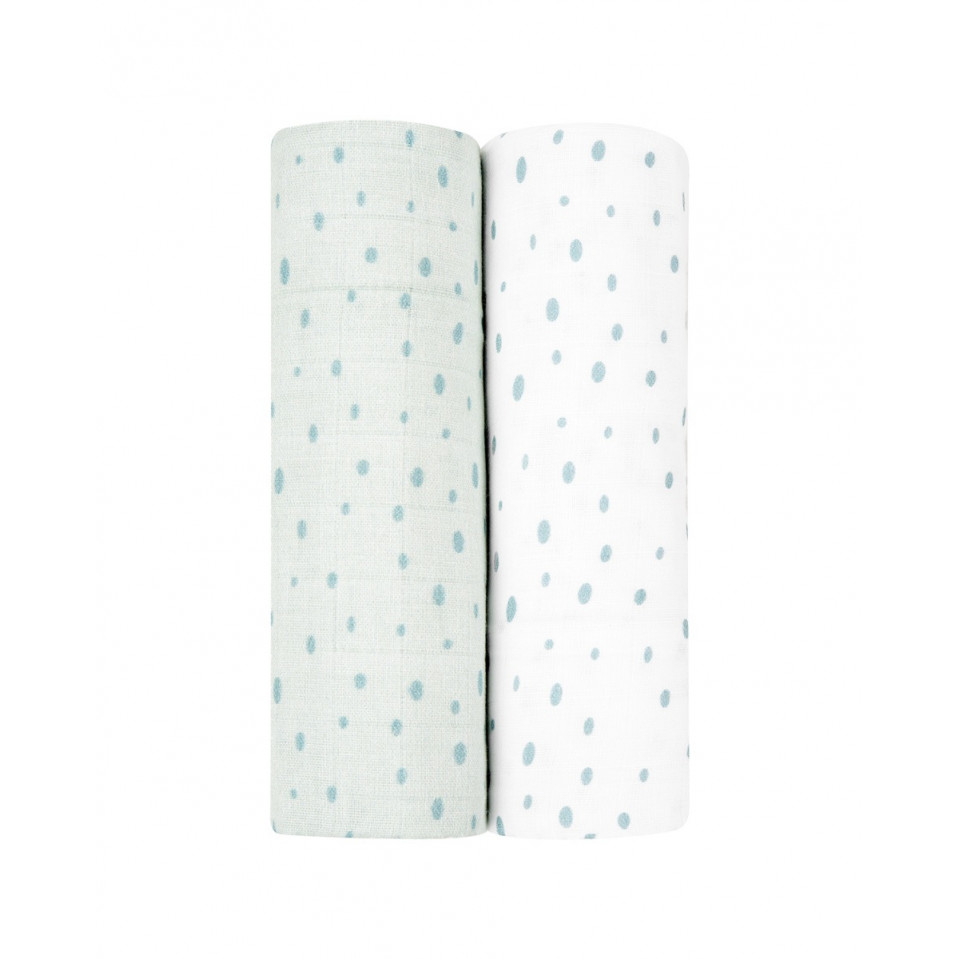 KIKKA BOO ΠΑΝΑ ΜΟΥΣΕΛΙΝΑ ΣΕΤ 2ΤΜΧ 80X80CM DOTS BLUE.