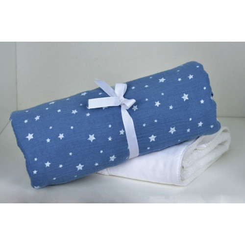 ΠΑΝΑ ΑΓΚΑΛΙΑΣ BABY OLIVER MUSLIN 80Χ80CM BLUE 46-6748/374