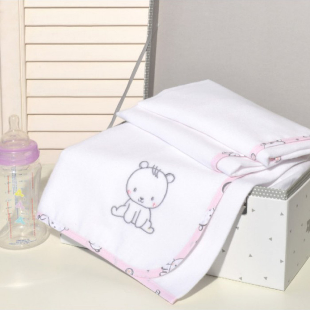 BABY OLIVER DES 179 ΠΑΝΑ ΑΓΚΑΛΙΑΣ ΦΑΝΕΛΕΝΙΑ ΡΟΖ ΑΡΚΟΥΔΑΚΙ 80x80CM 200ΓΡ/ΤΜ.