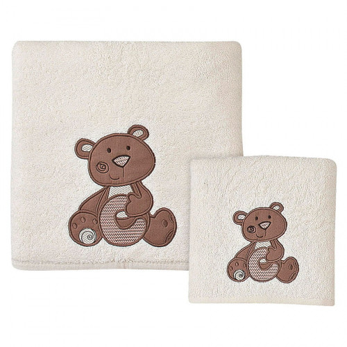 Σετ πετσέτες Game on Art 5109 Σετ 2τμχ Εκρού,Μπεζ Beauty Home