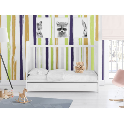 DIMcol ΣΕΝΤΟΝΙΑ ΣΕΤ 3 τεμ ΒΡΕΦ Cotton 100% 120Χ160 Solid 491 White 1912617606249176