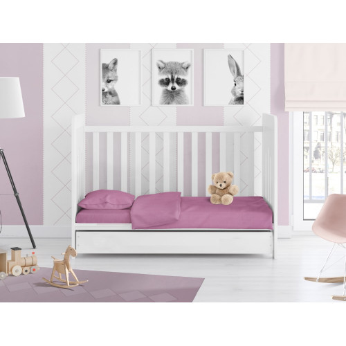 DIMcol ΣΕΝΤΟΝΙΑ ΣΕΤ 3 τεμ ΒΡΕΦ Cotton 100% 120Χ160 Solid 492 Lila 1912617606249274