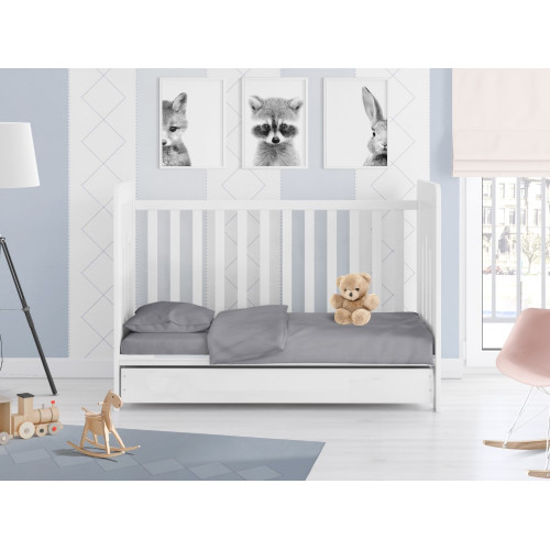 DIMcol ΣΕΝΤΟΝΙΑ ΣΕΤ 3 τεμ ΒΡΕΦ Cotton 100% 120Χ160 Solid 495 Dark grey 1912617606249592