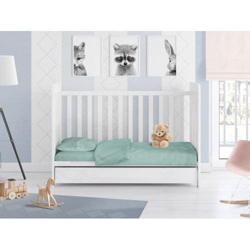 DIMcol ΣΕΝΤΟΝΙΑ ΣΕΤ 3 τεμ ΒΡΕΦ Cotton 100% 120Χ160 Solid 493 Turquoise 1912617606249329