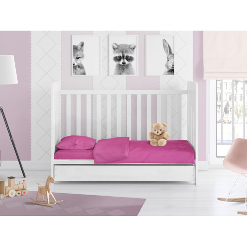 DIMcol ΣΕΝΤΟΝΙΑ ΣΕΤ 3 τεμ ΒΡΕΦ Cotton 100% 120Χ160 Solid 499 Fuchsia 1912617606249930
