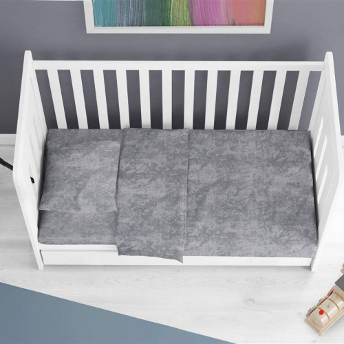 DIMcol Κατωσέντονο με Λάστιχο bebe Premium Shadow 613 0,70X1,40X0,15 Dark Grey 100% Cotton 31132019002