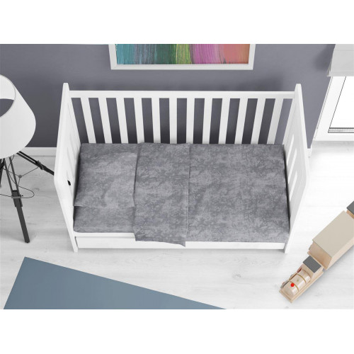 DIMcol Κατωσέντονο με Λάστιχο bebe Premium Shadow 613 0,70X1,40X0,15 Dark Grey 100% Cotton 31132019002