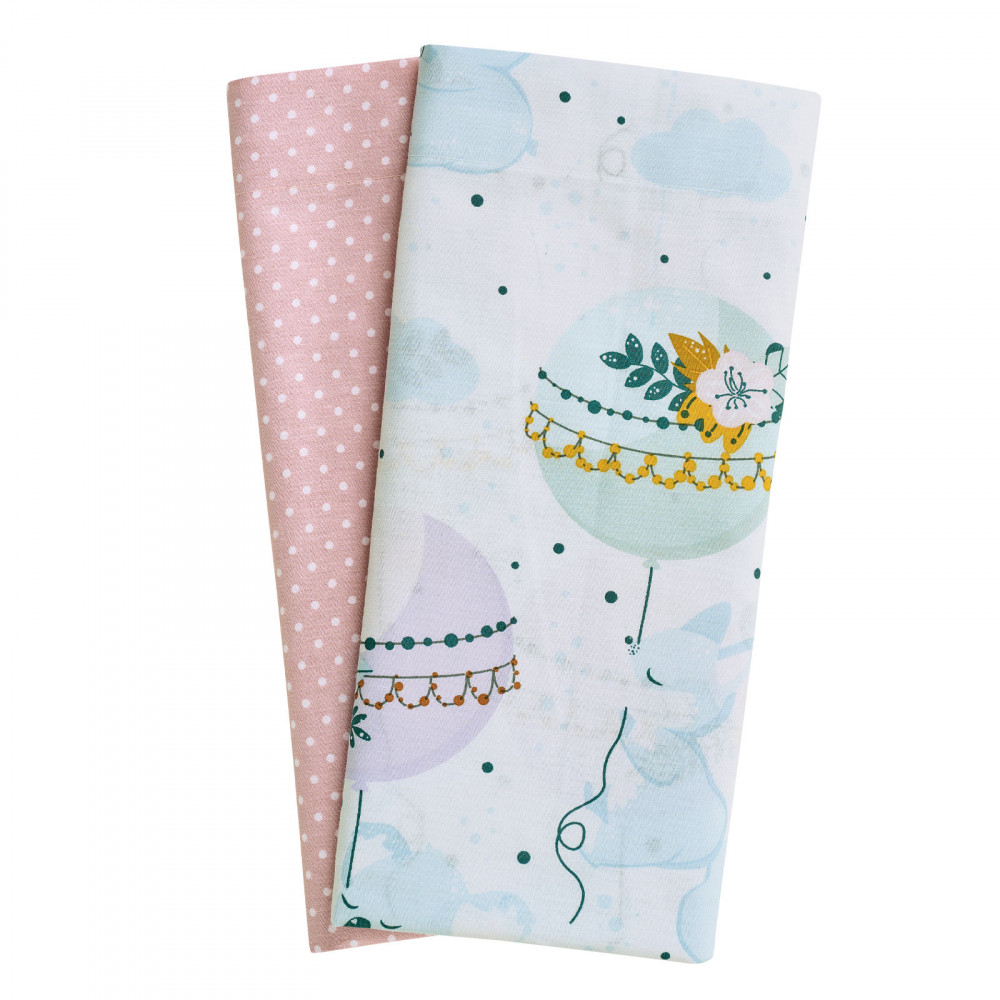 Η φωτογραφία δείχνει Εμπριμέ σετ σεντόνια της σειράς Baby Fun για λίκνο σε χαρούμενες παραστάσεις.