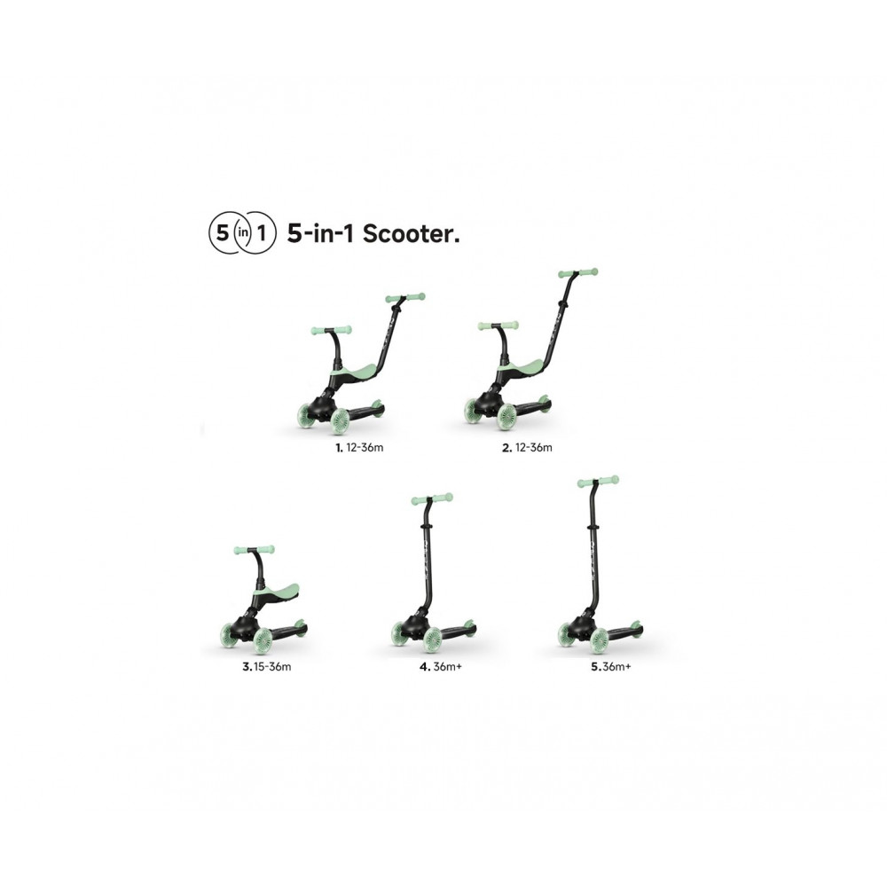 Η φωτογραφία δείχνει Ανακαλύψτε το QPlay Sema Evo 5 σε 1 Scooter, το all-in-one πατίνι που μεταμορφώνεται εύκολα σε ride-on και παραδοσιακό πατίνι – όλα σε ένα εντυπωσιακό πακέτο!Σχεδιασμένο για να ικανοποιεί τις ανάγκες των μικρών σας σε κάθε στάδιο, το Sema Evo 5 σε 1 προσφέρει ατελείωτες ώρες δια
