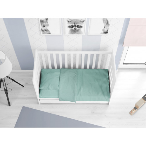 DIMcol ΠΑΠΛΩΜΑΤΟΘΗΚΗ ΒΡΕΦ Cotton 100% 120Χ160 Solid 497 Aqua 1915617606249701