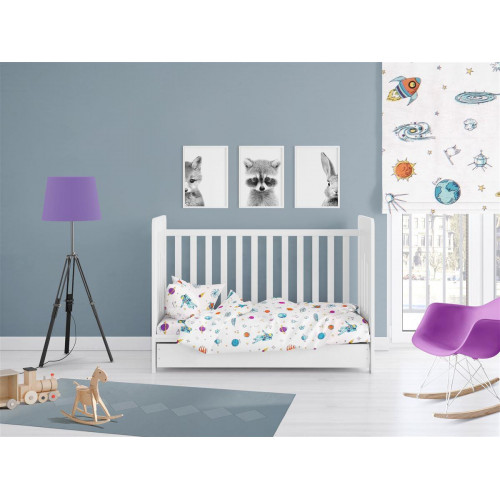DIMCOL ΠΑΠΛΩΜΑΤΟΘΗΚΗ ΕΜΠΡΙΜΕ BEBE SPACE 188 120X160 COTTON 100% WHITE 31110821013